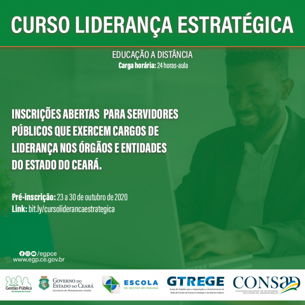 Gestores públicos podem se inscrever para o curso Liderança Estratégica até 30 de outubro