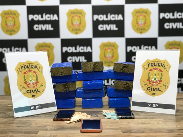 PCDF apreende aproximadamente 20kg de maconha