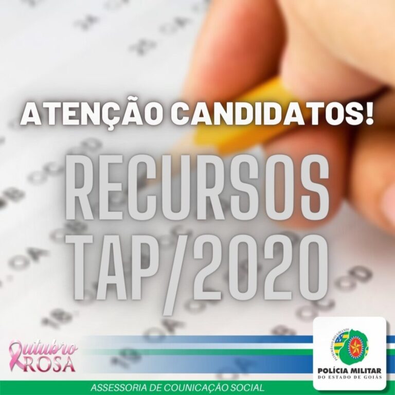 Atenção candidatos do TAP/2020: prazo para recurso improrrogável