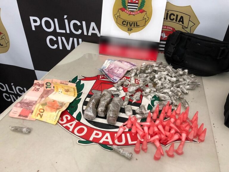 Polícia Civil de Marília detém quatro e apreende mais de 200 porções de drogas