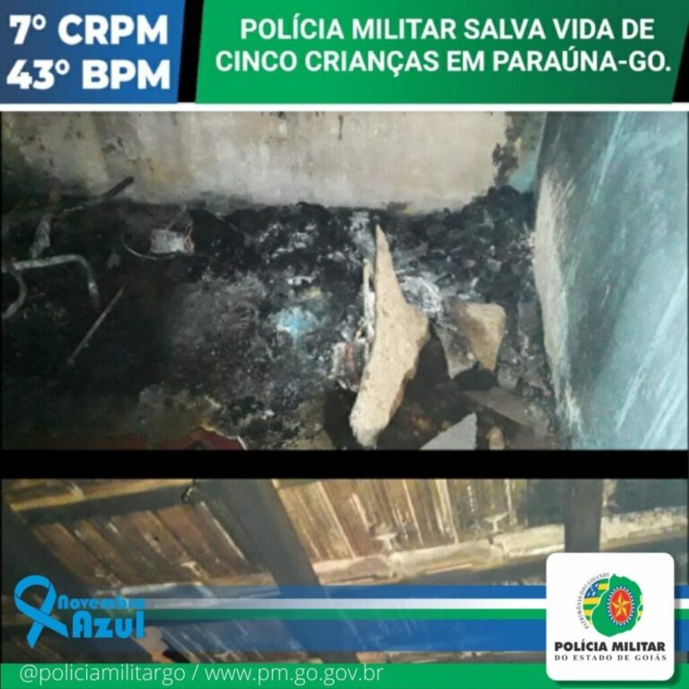 Polícia Militar Salva Cinco Crianças de Incêndio Residencial em Paraúna-GO