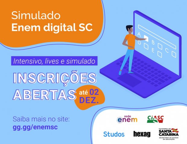 Educação e parceiros lançam simulado digital do Enem para alunos do 3º ano da rede estadual