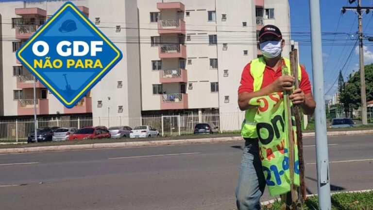 Retirada de propaganda irregular dos canteiros do Sudoeste