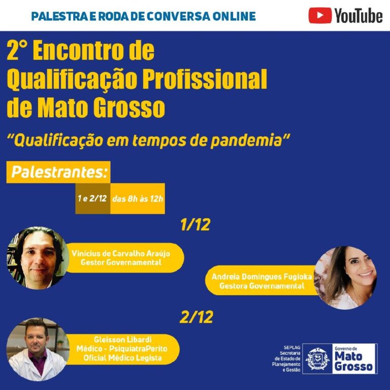 Abertas as inscrições para o 2° Encontro de Qualificação Profissional de Mato Grosso