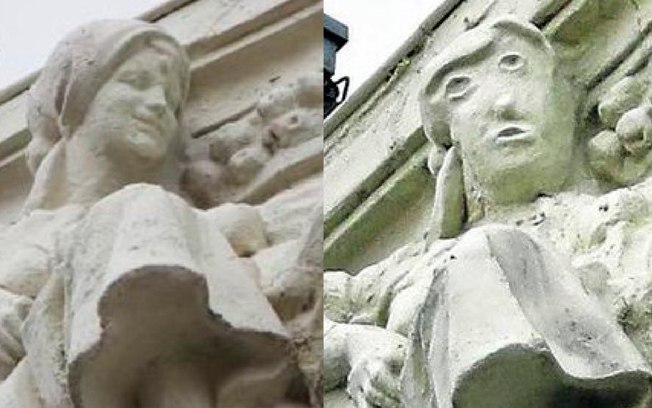 Desastre! Estátua do século passado fica irreconhecível após restauração