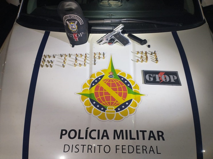 PMDF em ação na Samambaia: Quatro presos, veículo recuperado, arma e simulacro apreendidos