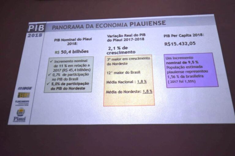 Piauí alcança 3º maior crescimento do PIB do Nordeste