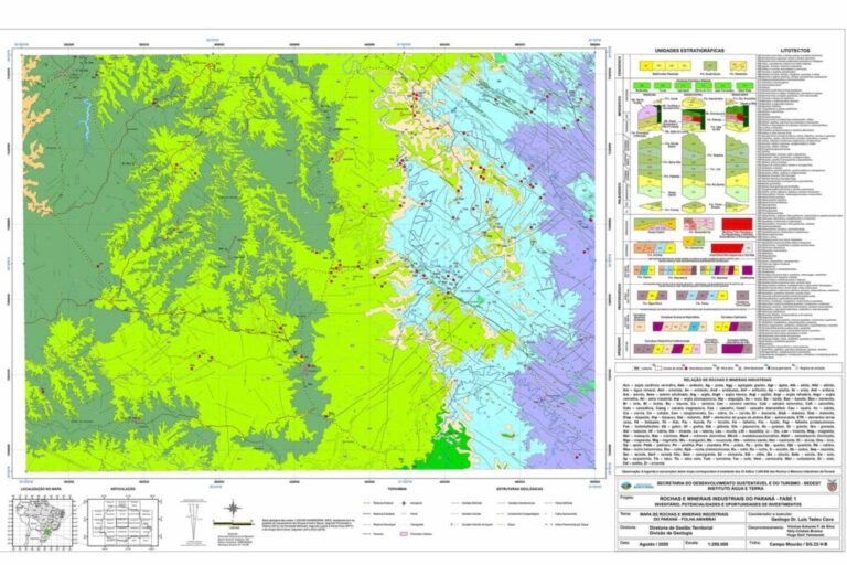 IAT disponibiliza mapas sobre rochas e minérios no Paraná