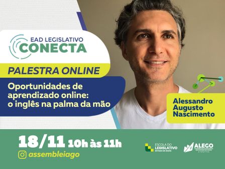 Escola do Legislativo prossegue atividades online, com uma palestra sobre aplicativos gratuitos para aprender a falar inglês