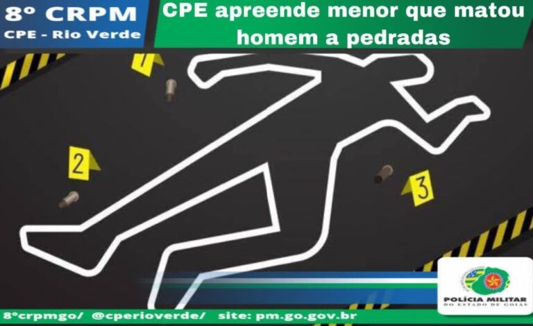CPE Apreende Menor Suspeito de Matar Homem a Pedradas, em Rio Verde-GO