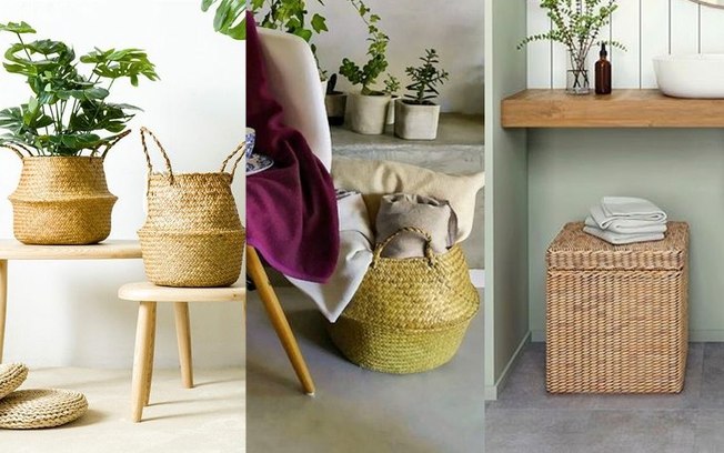 Cesto de palha: 7 ideias práticas para a decoração e organização da casa