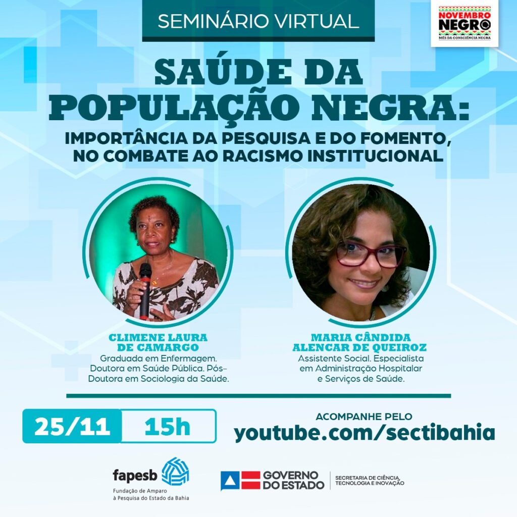Fapesb realiza seminário virtual sobre saúde da população negra