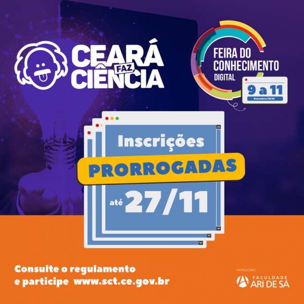 FdC Digital: mostra Ceará Faz Ciência prorroga inscrições até dia 27 de novembro