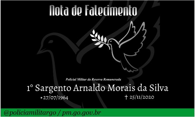 Nota de Falecimento: 1° Sgt R/R Arnaldo Morais da Silva