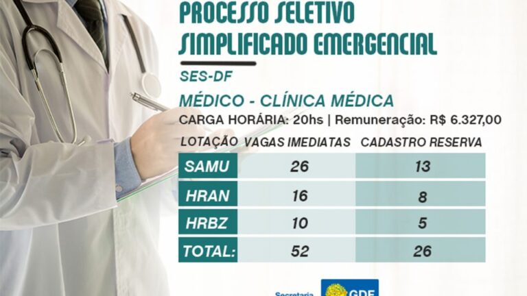 Saúde vai contratar médicos temporários