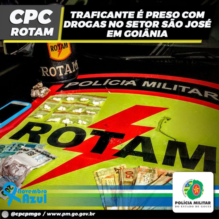Traficante é preso com drogas no Bairro São José em Goiânia