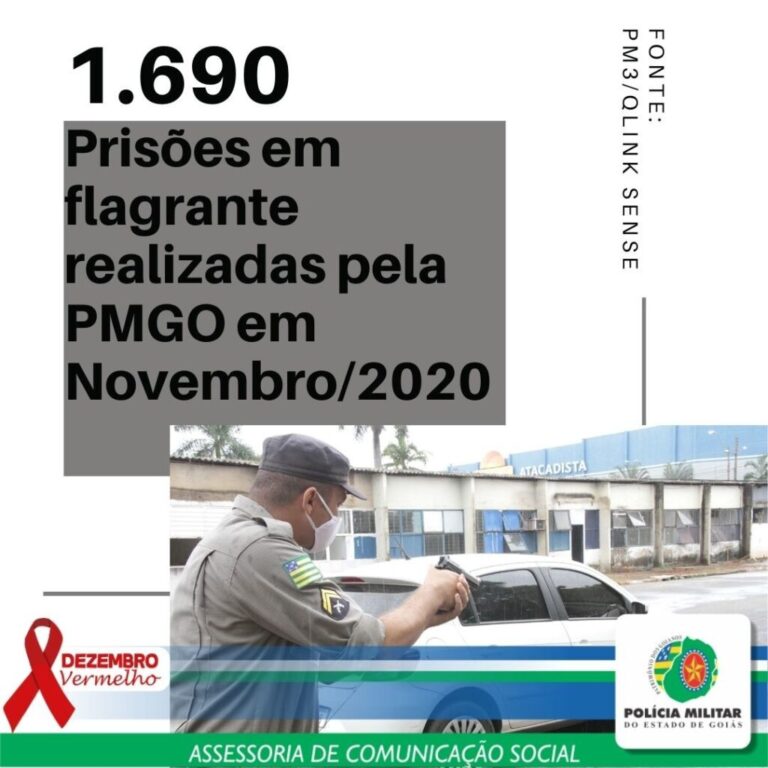Produtividade de novembro: prisões em flagrante