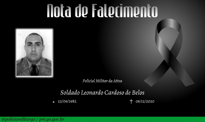 Nota de Falecimento: Sd Leonardo Cardoso De Belos