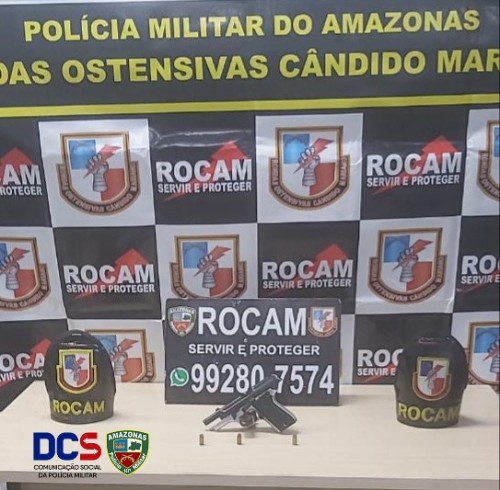 Rocam detém homem com arma de fogo ilegal no Novo Aleixo