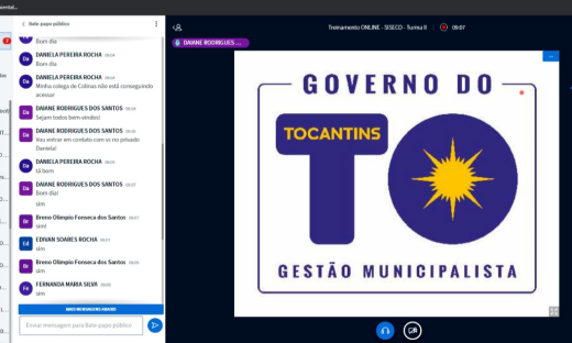 Governo do Tocantins prossegue com treinamento operacional do Sistema Informatizado de Gestão do ICMS Ecológico para os municípios