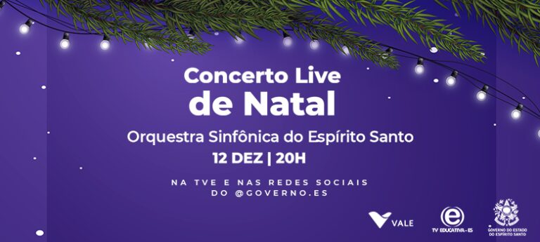 Concerto Live de Natal será transmitido neste sábado (12)
