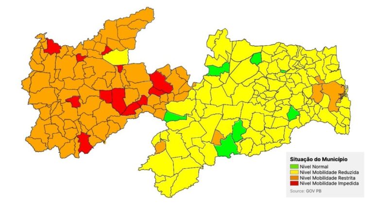 Plano Novo Normal: 14ª avaliação volta a apresentar municípios na bandeira vermelha