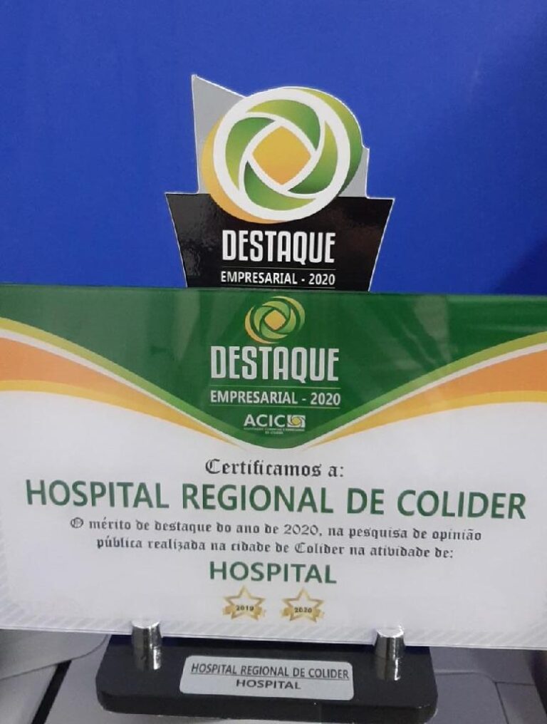 Hospital Regional de Colíder recebe prêmio pelo segundo ano consecutivo
