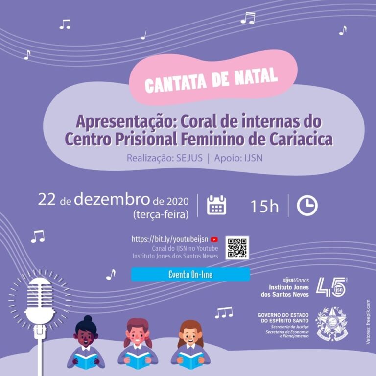 17/12/2020 17h00 Sejus e IJSN promovem Cantata de Natal On-line na próxima terça-feira (22)
