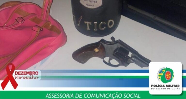 Policiais apreendem arma de fogo com mulher e evitam possível homicídio no setor Jardim Guanabara