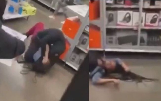 Nos Estados Unidos, mulheres brigam em supermercado e uma sai nocauteada