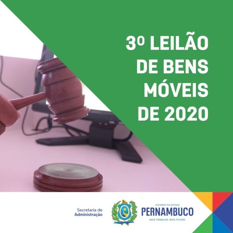 3º leilão de Bens Móveis de 2020 será realizado pela SAD nesta terça-feira (22)