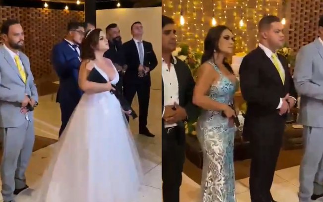Viraliza vídeo de noiva e convidados armados em casamento