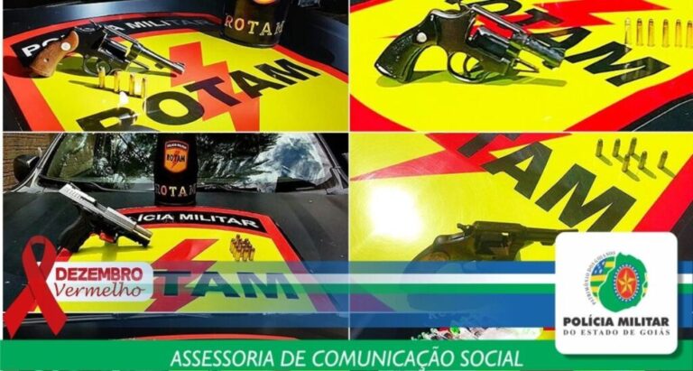 Em menos de 15 horas ROTAM apreende cinco armas de fogo, vários entorpecentes, um menor infrator e prende cinco criminosos